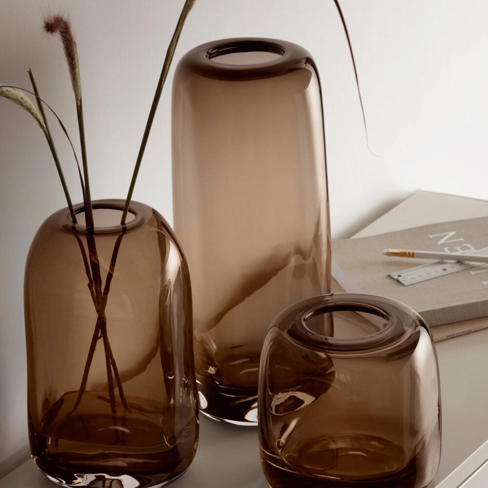 Melt Vase 34cm Mushroom Brown