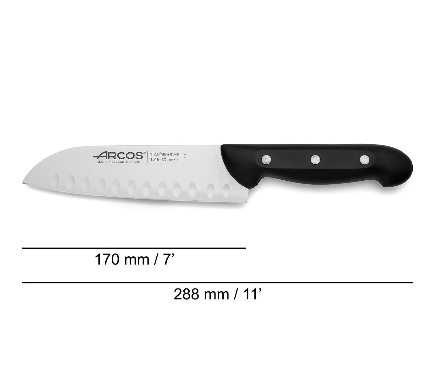 SANTOKU K. GRANTON EDGE 170 MM. BLISTER - MAITRE