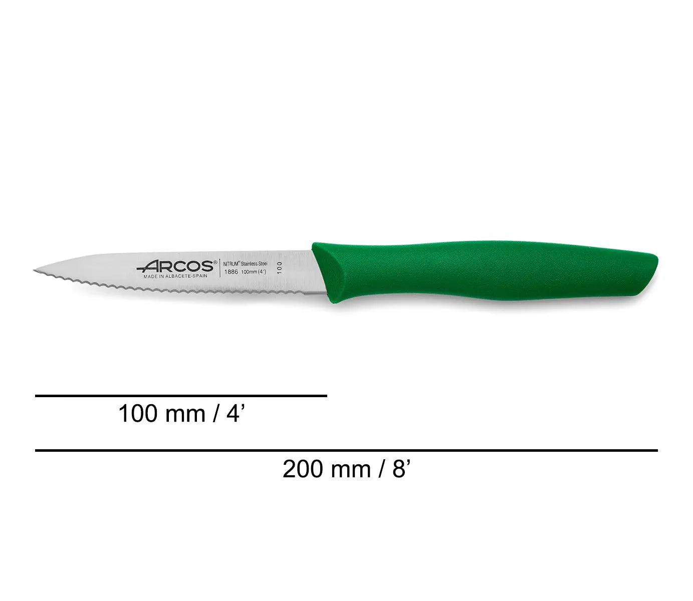 PARING K. GREEN SERRATED 100 MM. D. BOX - NOVA