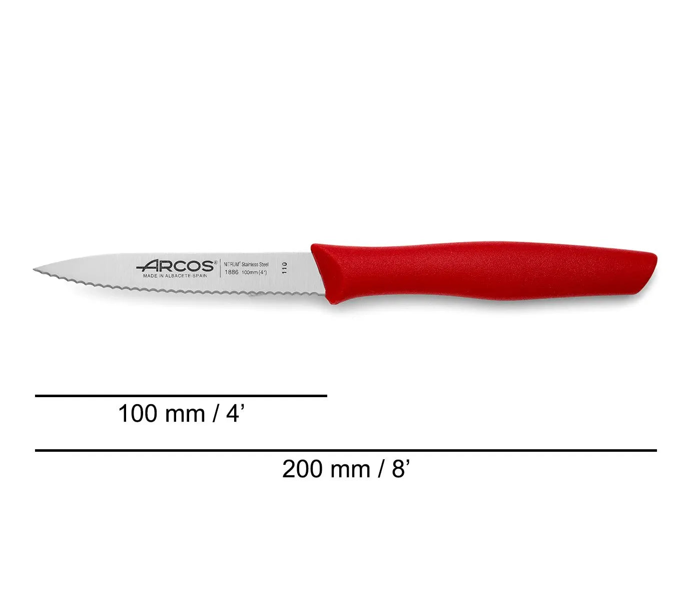 PARING K. RED SERRATED 100 MM. D. BOX - NOVA