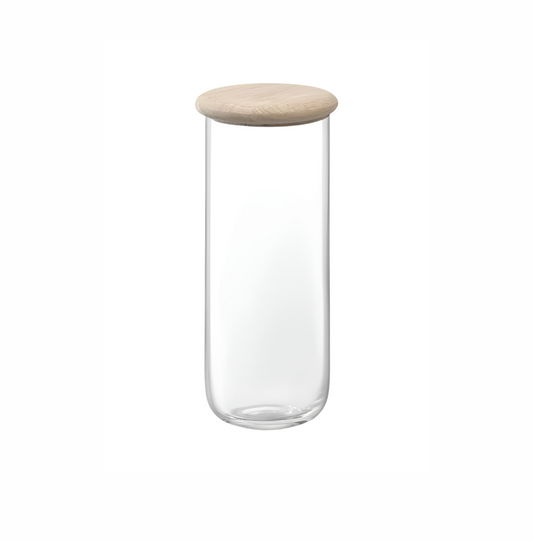 Dine Container & Oak Lid 12.5cm H28cm Clear