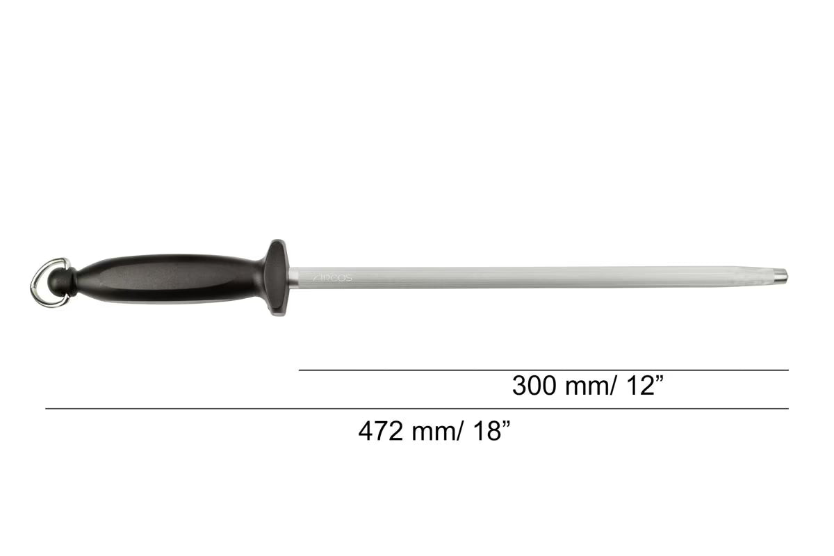 SHARPENING STEEL BLACK 300 MM. BOX - CHAIRAS, Arcos