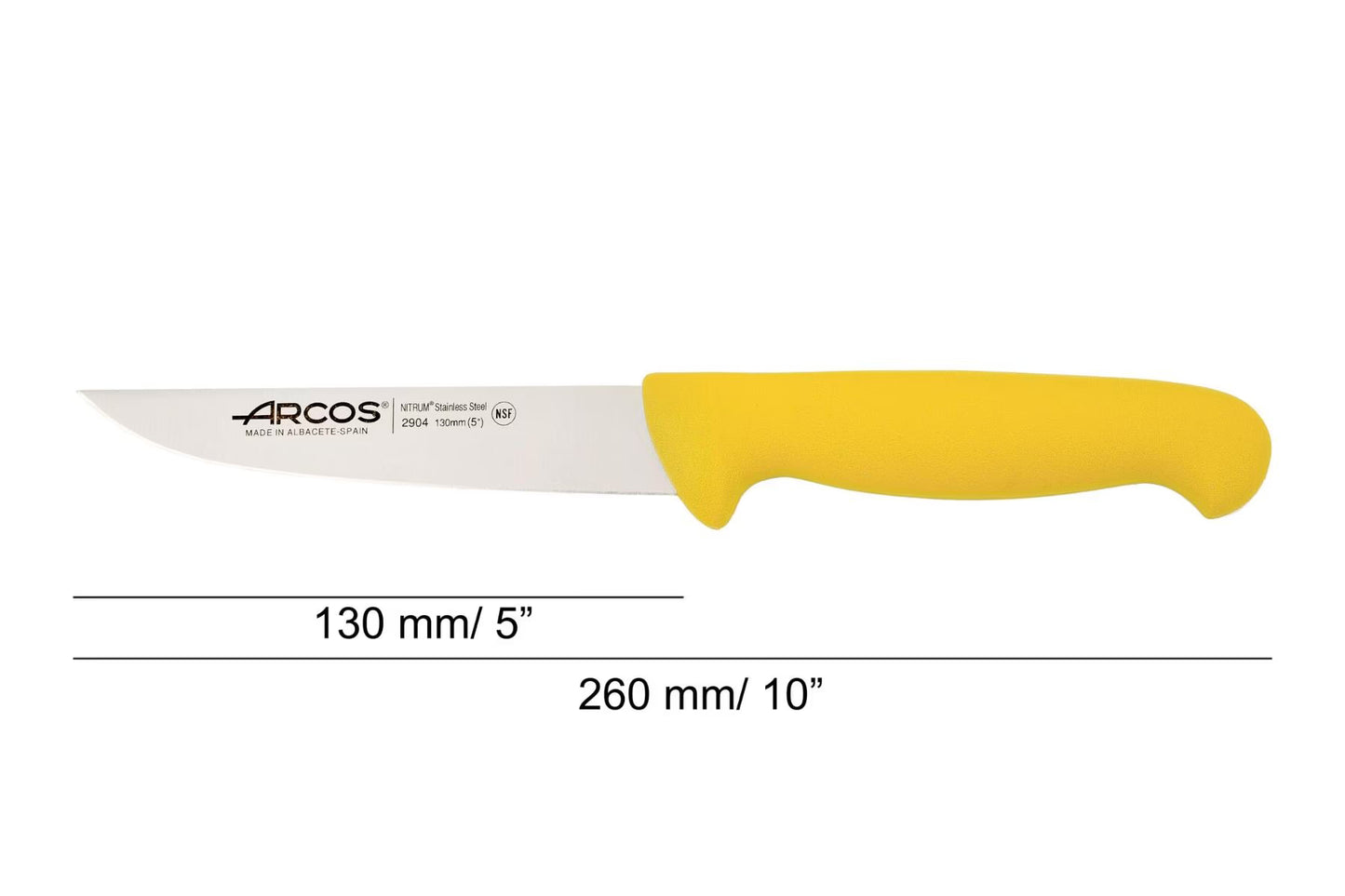 CHEF'S KNIFE 5"Yellow 130 MM, NITRUM® Stainless Steel, Polypropylene (PP), Arcos
