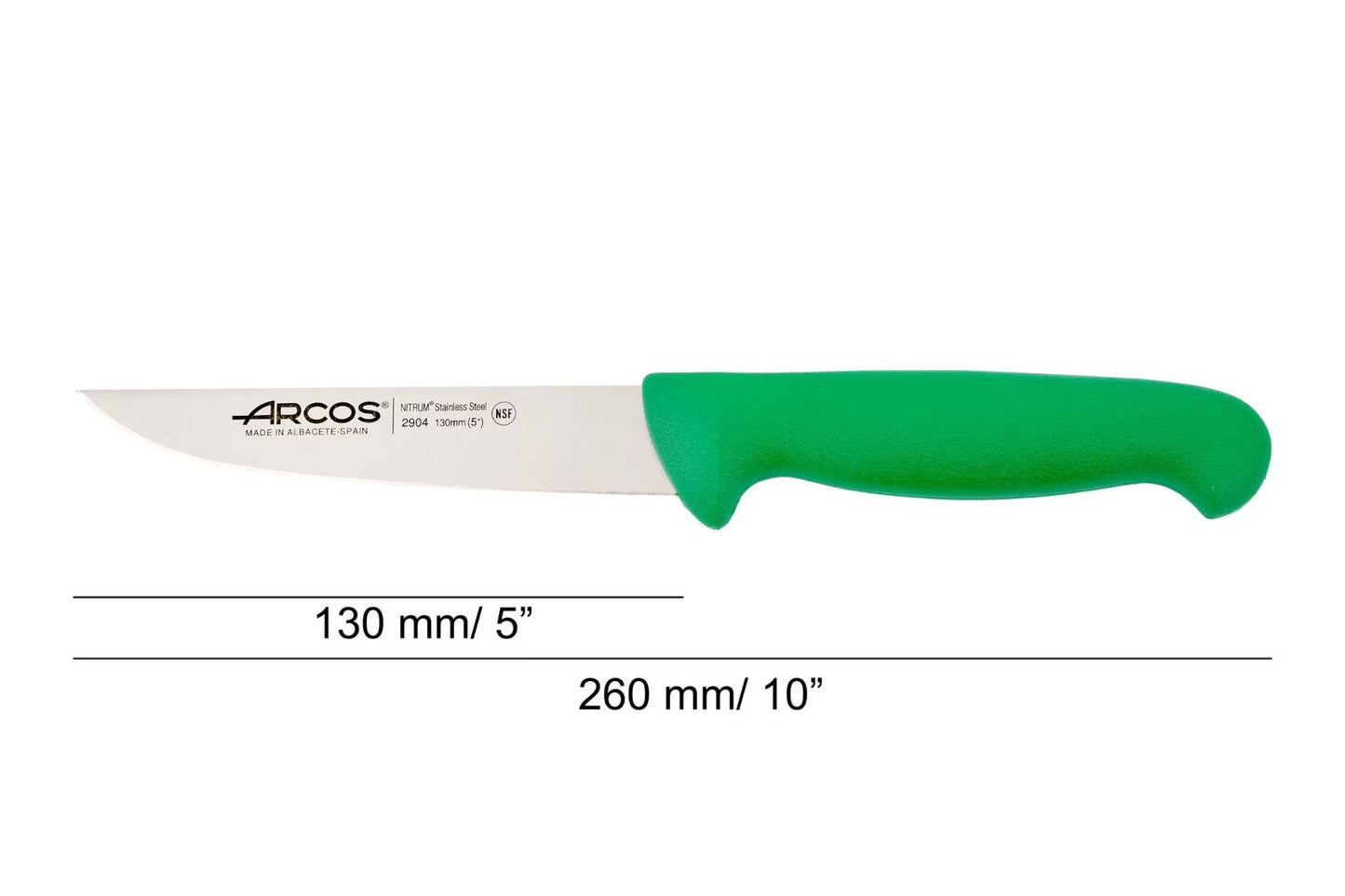 CHEF'S KNIFE 5" Green 130 MM, NITRUM® Stainless Steel, Polypropylene (PP), Arcos