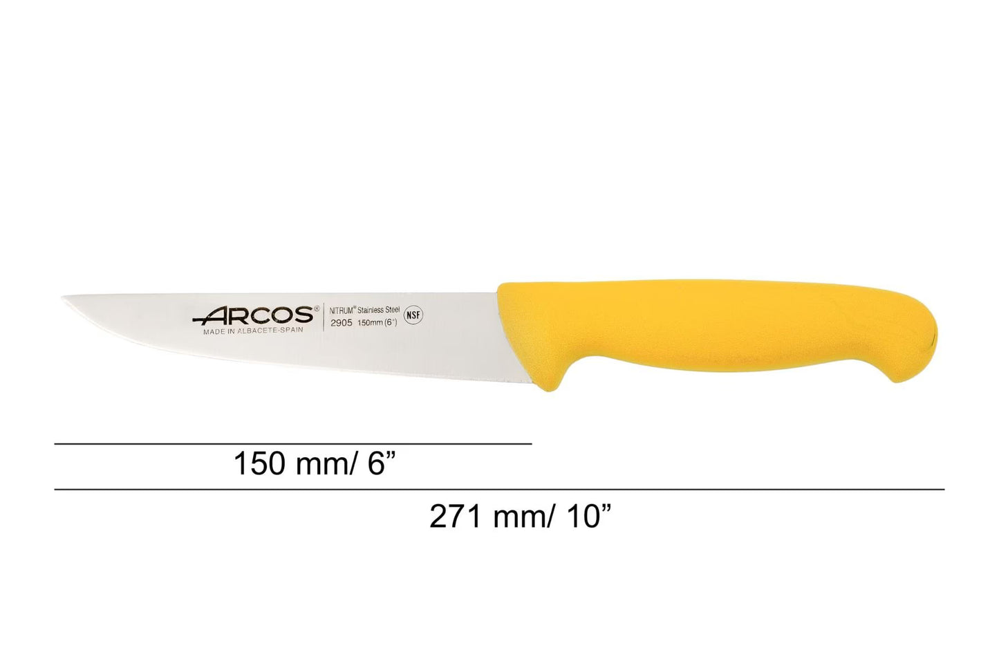 CHEF'S KNIFE 6" Yellow 150 MM, NITRUM® Stainless Steel, Polypropylene (PP), Arcos