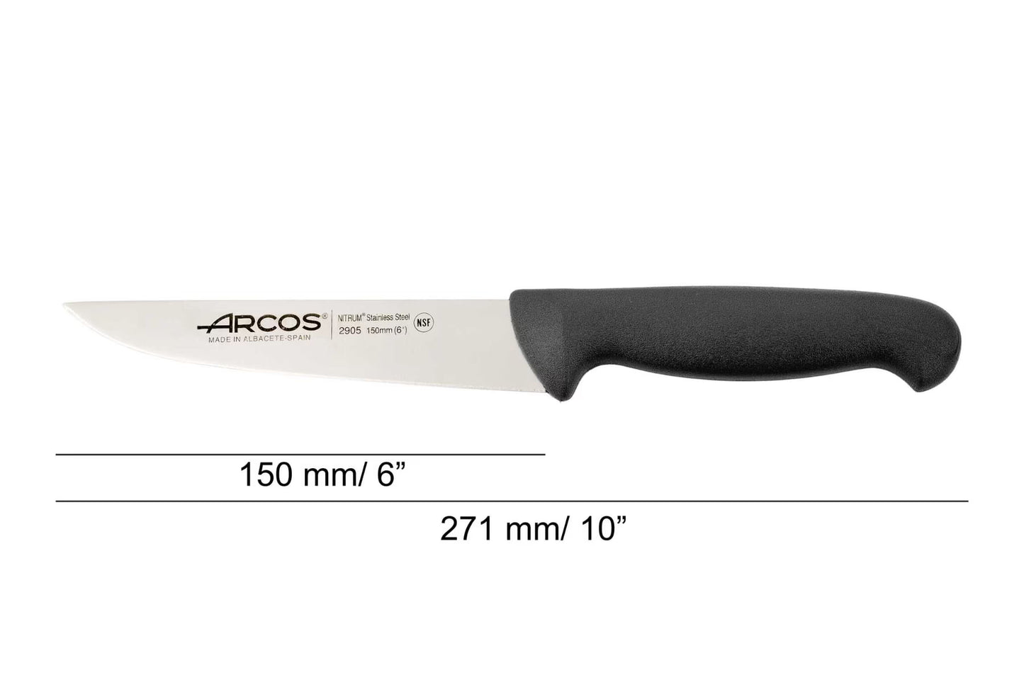 CHEF'S KNIFE 6" Black 150 MM, NITRUM® Stainless Steel, Polypropylene (PP), Arcos