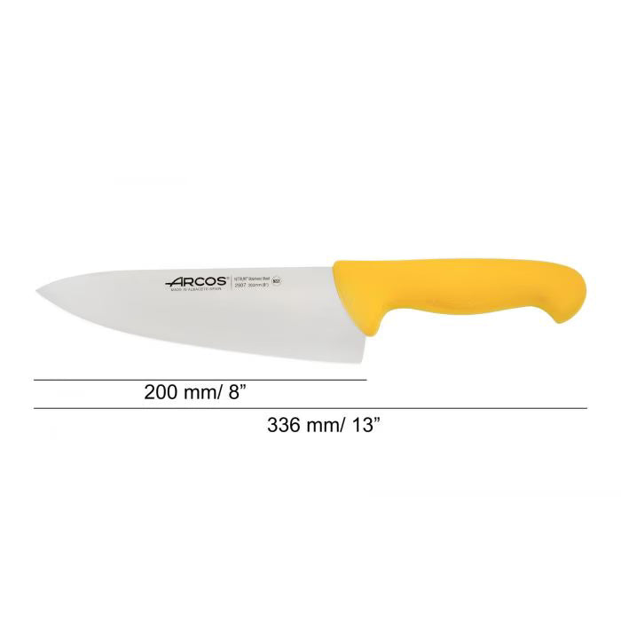 Chef's Knife yellow color from the 2900 Series 200 mm