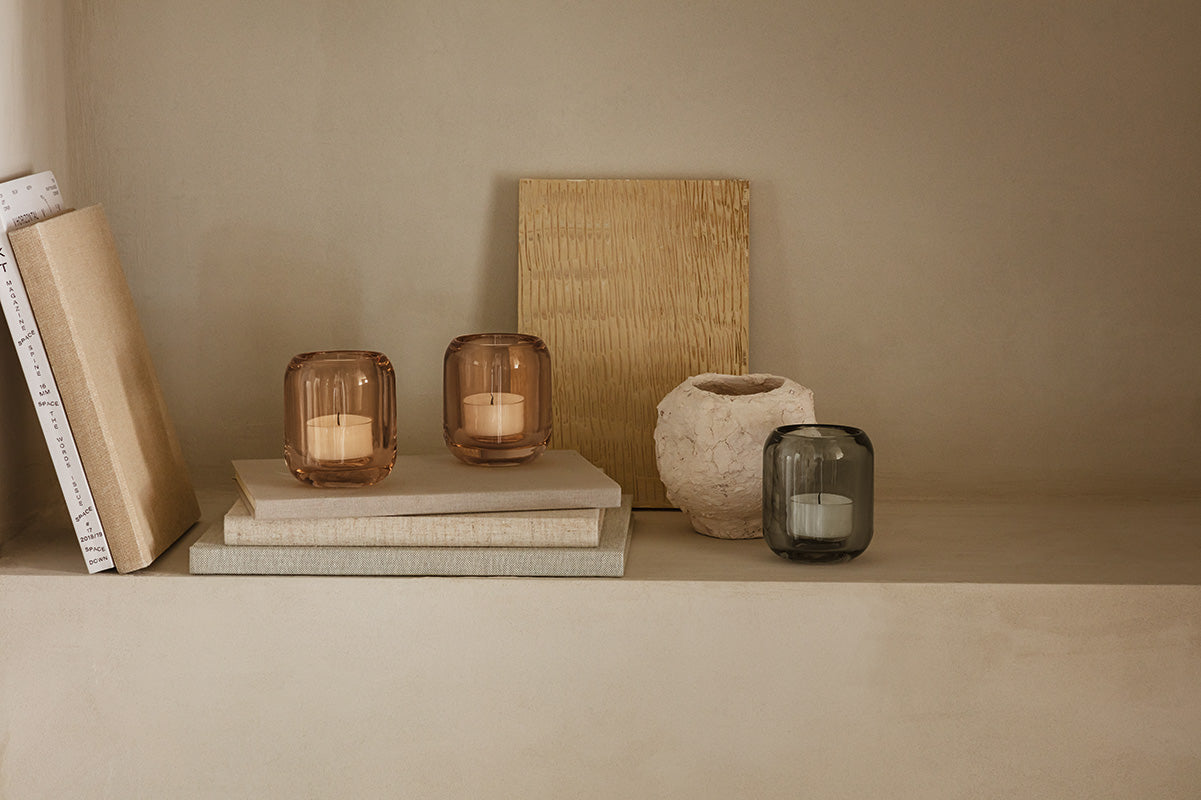 2 Acorn Tealight Holder Amber - Eva Solo