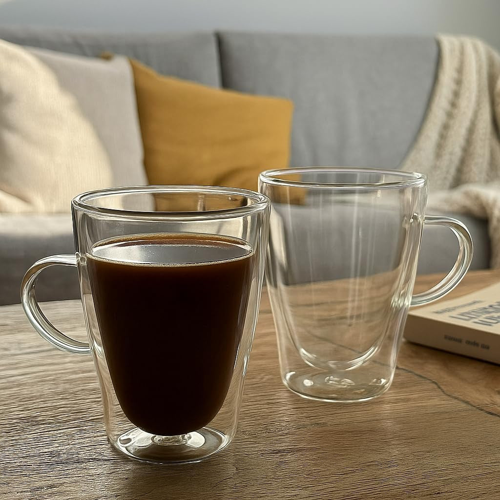 Insulated Coffee Glasses Set of 2