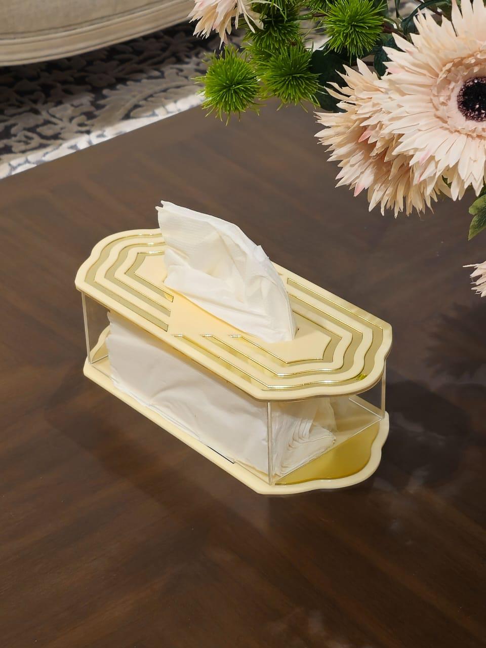 SQ BK Set of Acrylic Serving Box, Incense Burner, Tray and Tissue Box - BEIGE (TU-SQ | BR-SQ | BX- SQ | TR-M-SQ | TR-L-SQ)