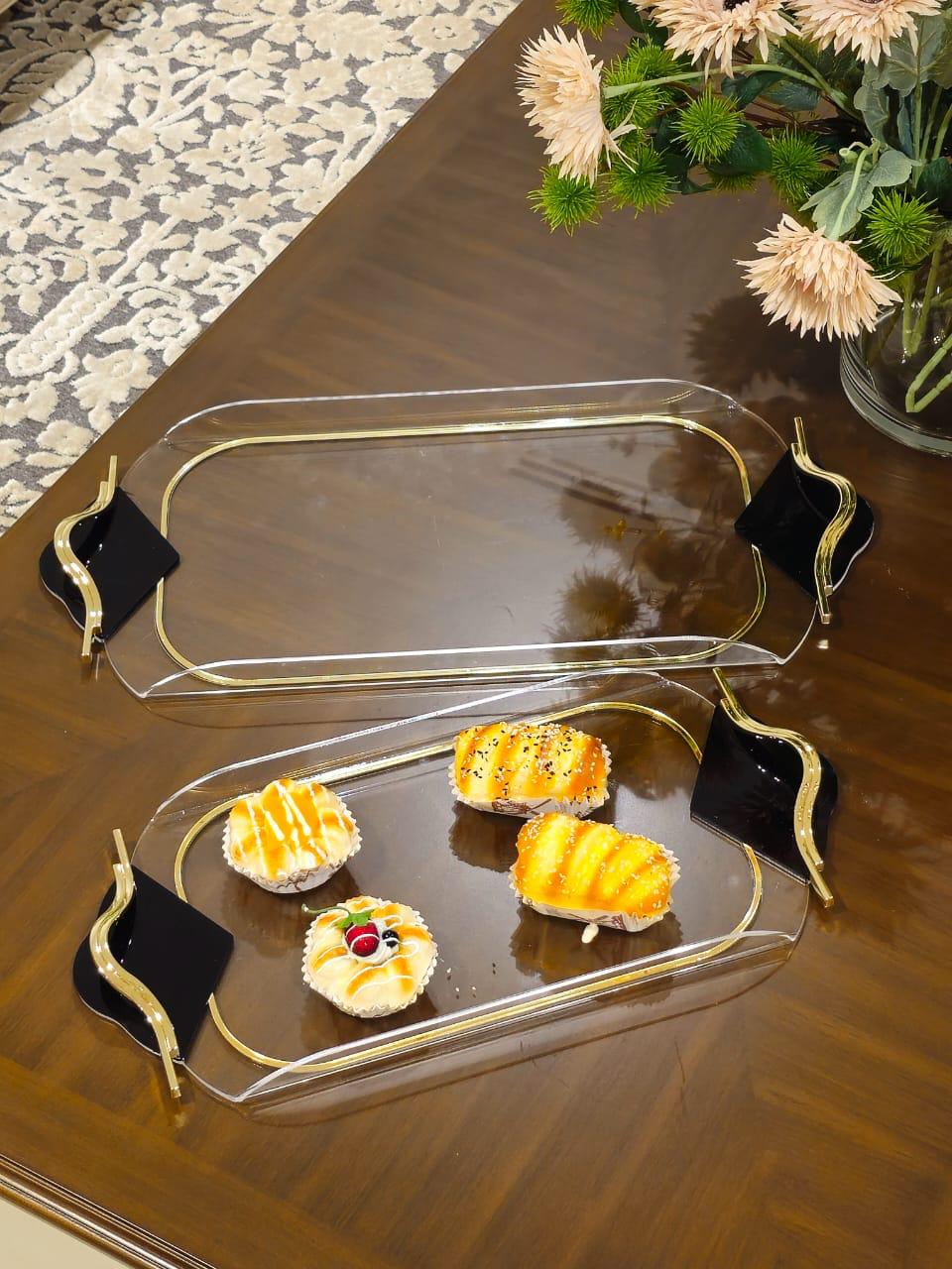 SQ BK Set of Acrylic Serving Box, Incense Burner, Tray and Tissue Box - BLACK (TU-SQ | BR-SQ | BX- SQ | TR-M-SQ | TR-L-SQ)