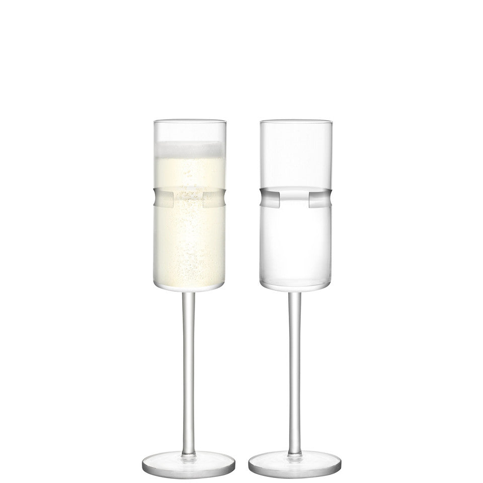 Horizon Champagne Flute 180ml Clear/Cut x 2