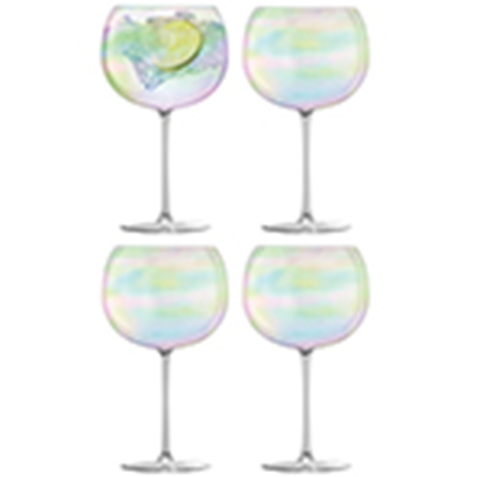 Bubble Balloon Glass 680ml Pearl x 4