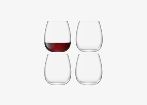Borough Stemless Glass 455ml Clear x 4