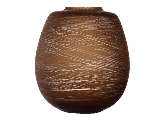 Boulder Vase H26cm Earth/Chalk Thread