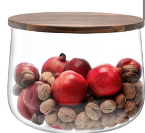 City Bowl & Walnut Lid Ø32cm Clear