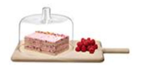 Dine Cheese Dome & Oak Board H18.5cm L 50cm W 27.5cm