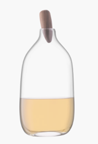 Float Decanter & Walnut Stopper 1.4L Clear