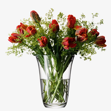 Flower Open Bouquet Vase H23cm Clear