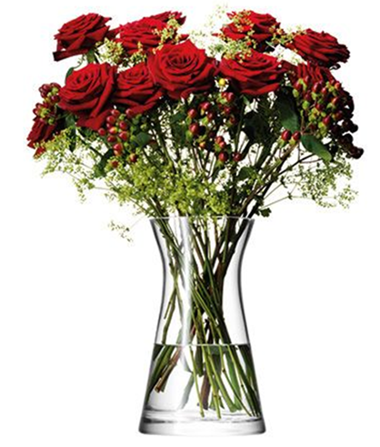 Flower Mixed Bouquet Vase H29cm Clear