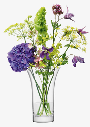 Flower Flared Bouquet Vase H22cm Clear