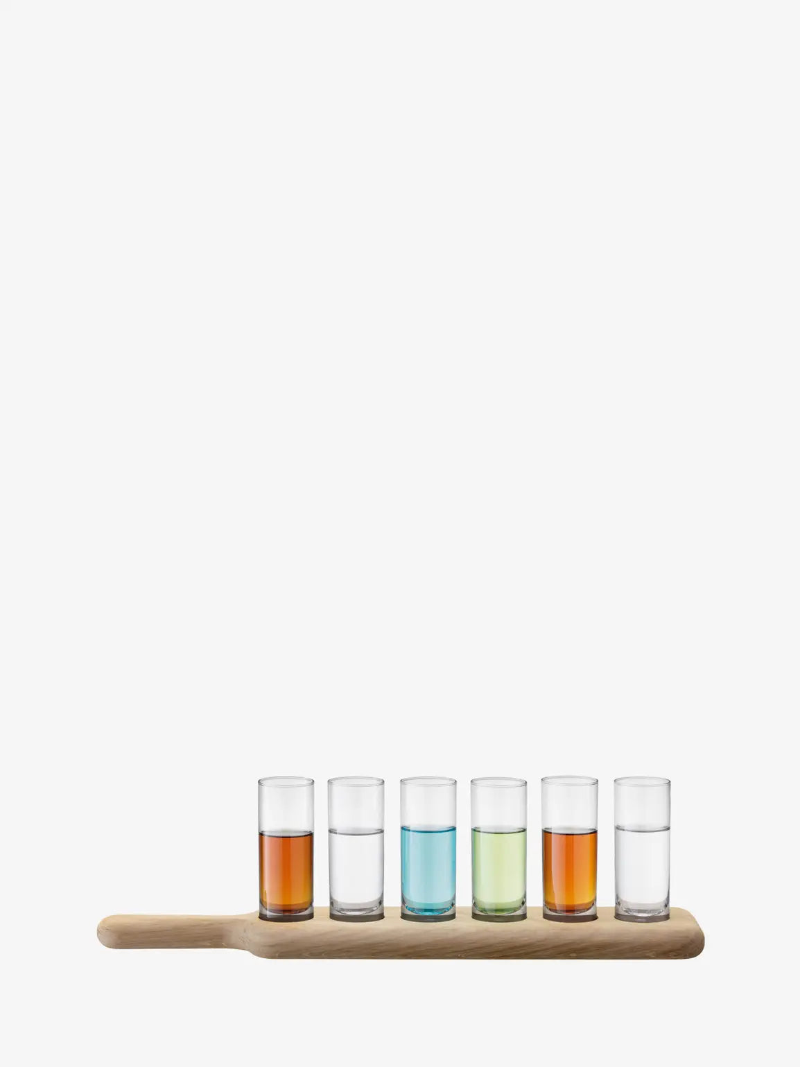 Paddle Vodka Set & Oak Paddle L40cm Clear