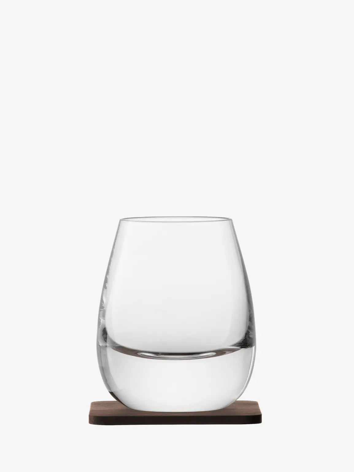 Whisky Islay Tumbler 250ml Clear & Walnut Coaster x 2