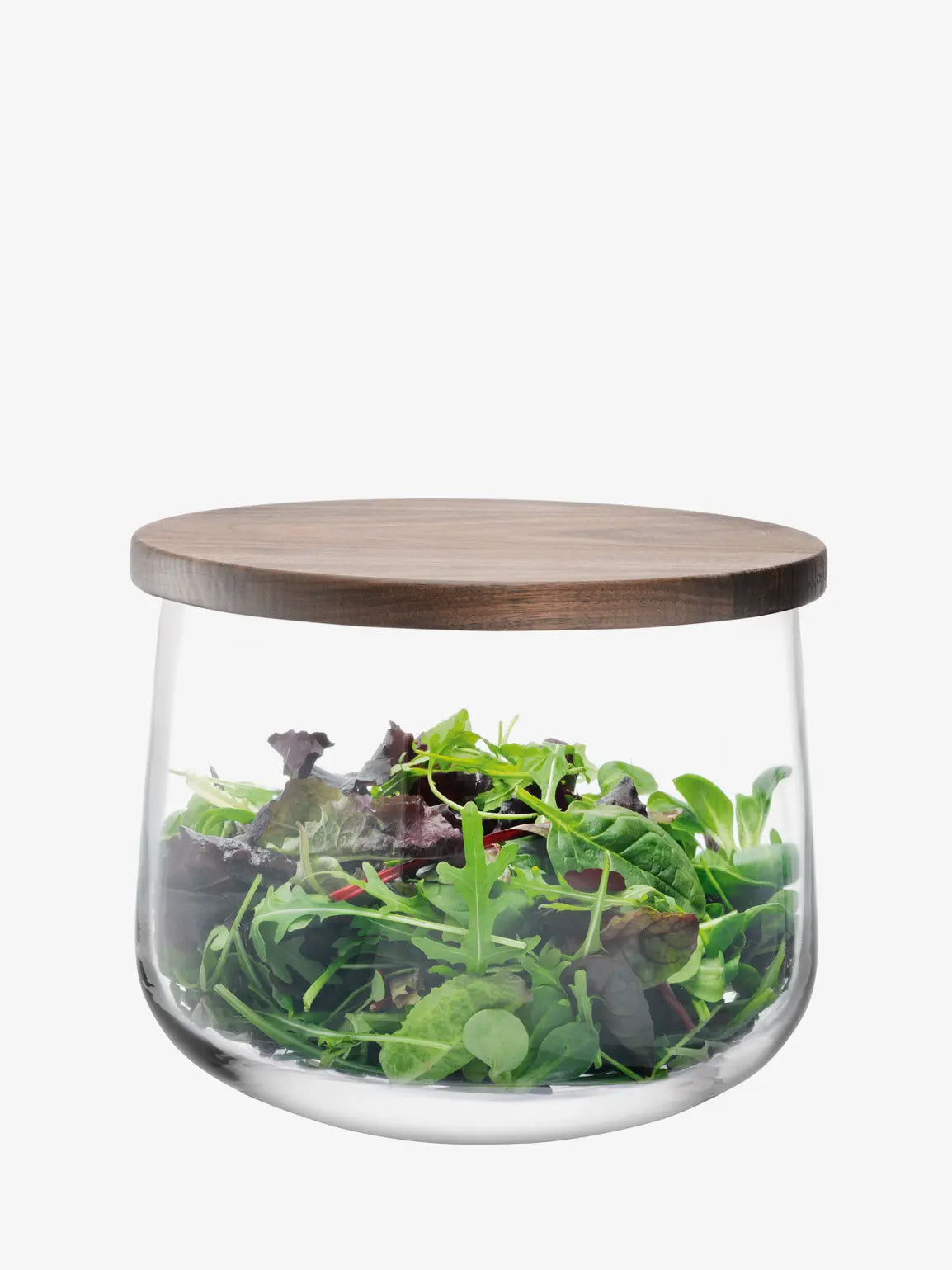 City Bowl & Walnut Lid Ø32cm Clear