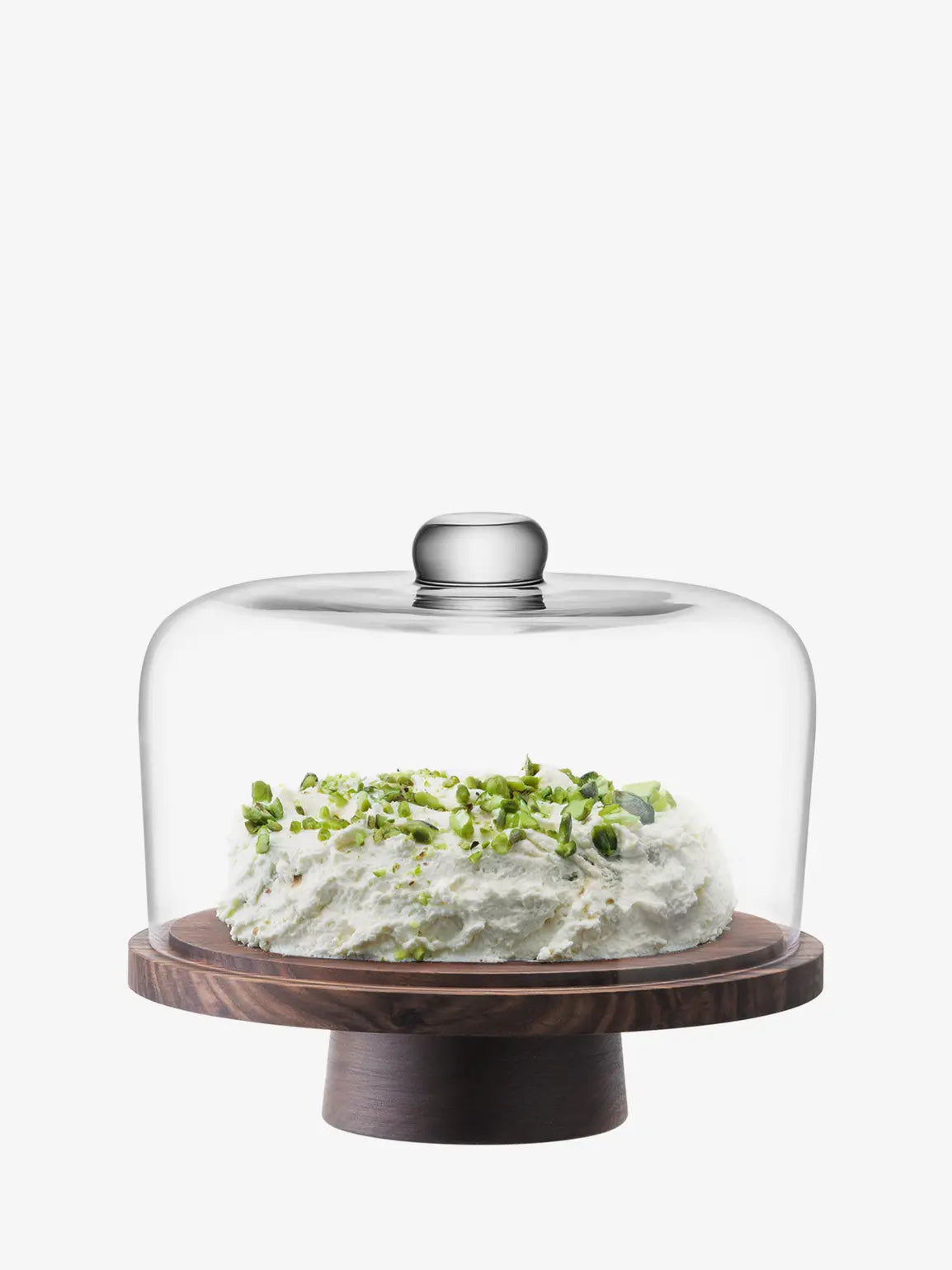 City Dome & Walnut Stand 26cm/H22cm Clear