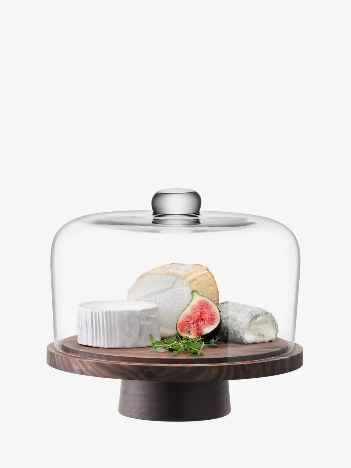 City Dome & Walnut Stand 26cm/H22cm Clear