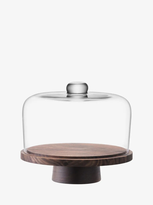 City Dome & Walnut Stand 26cm/H22cm Clear