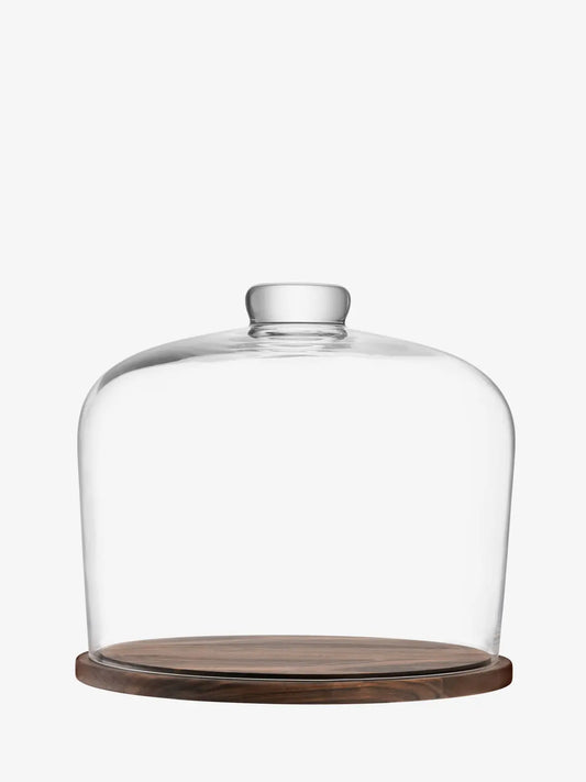 City Dome & Walnut Base Ø32cm Clear