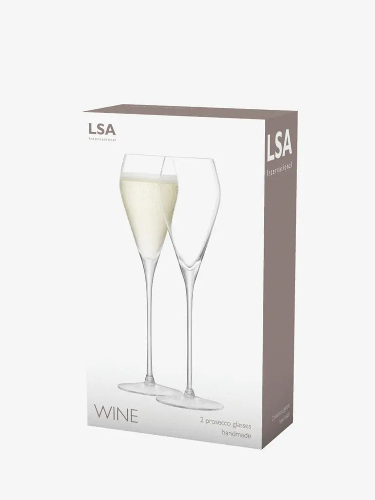 Wine Prosecco Glass 250ml Clear x 2