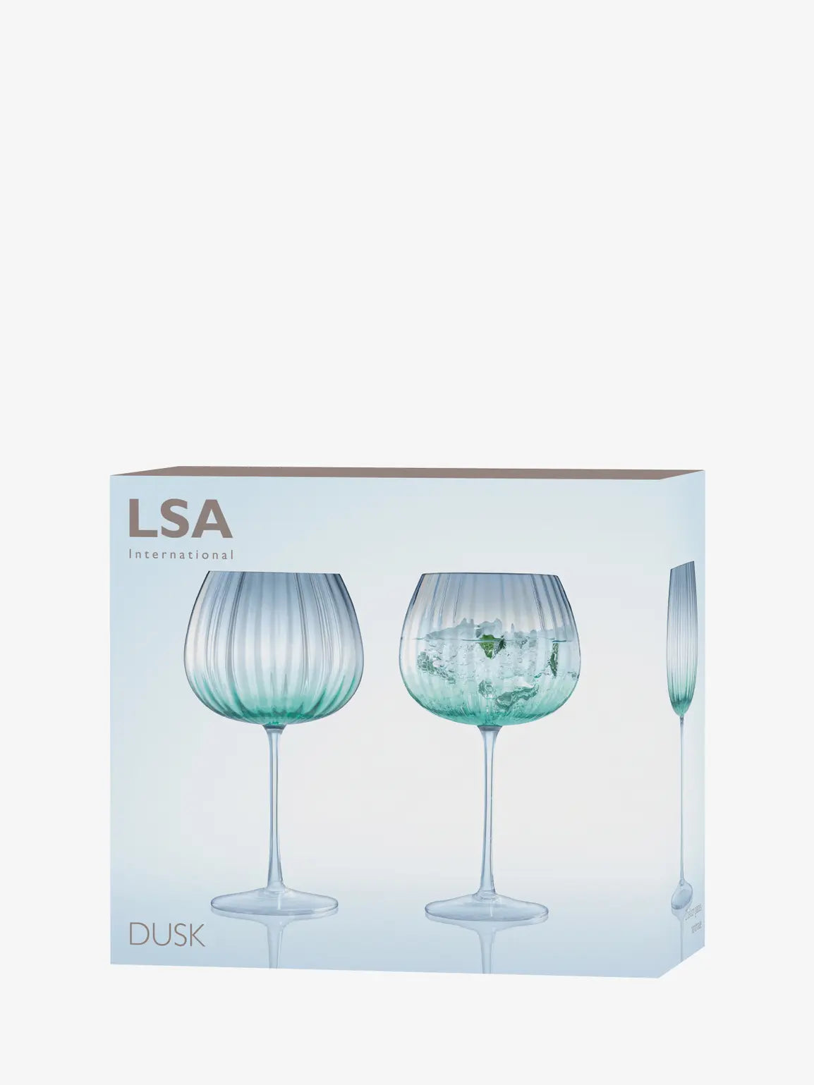 Dusk Balloon Goblet 650ml Green/Grey x 2