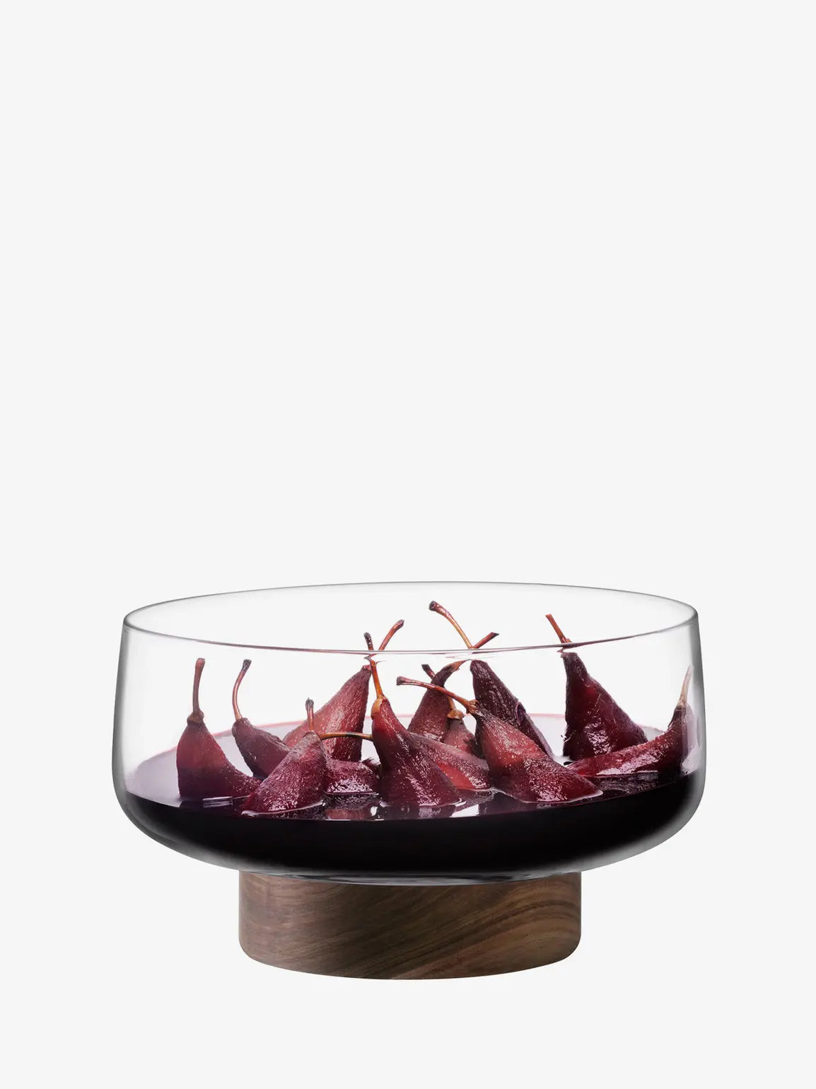 City Bowl & Walnut Base Ø30cm Clear