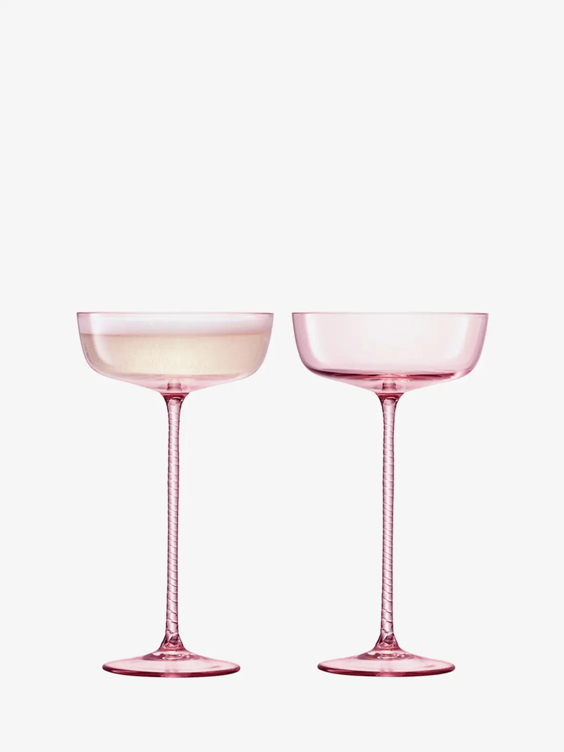 Champagne Theatre Champagne Saucer 190ml Braid/Dawn Pink x 2