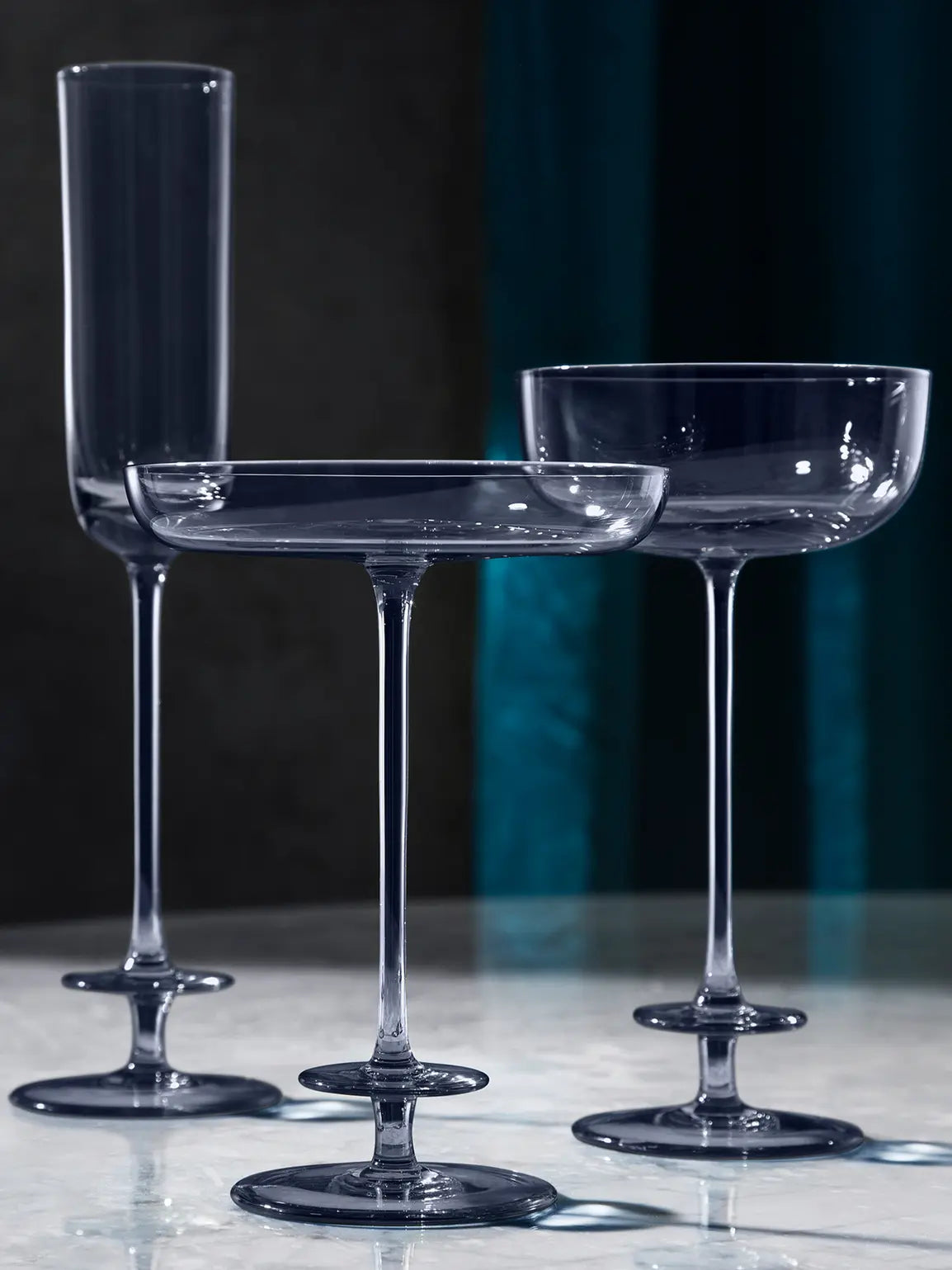 Champagne Theatre Champagne Saucer 210ml Tier/Midnight Blue x 2