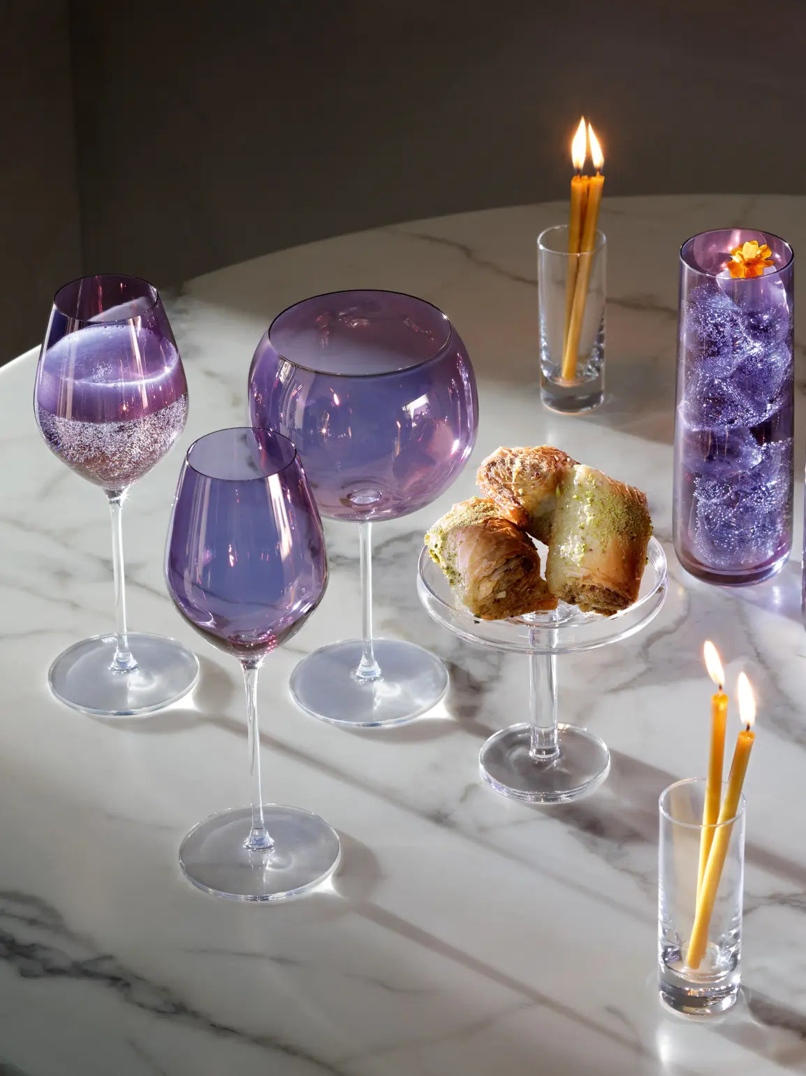 Aurora Balloon Glass 680ml Polar Violet x 4