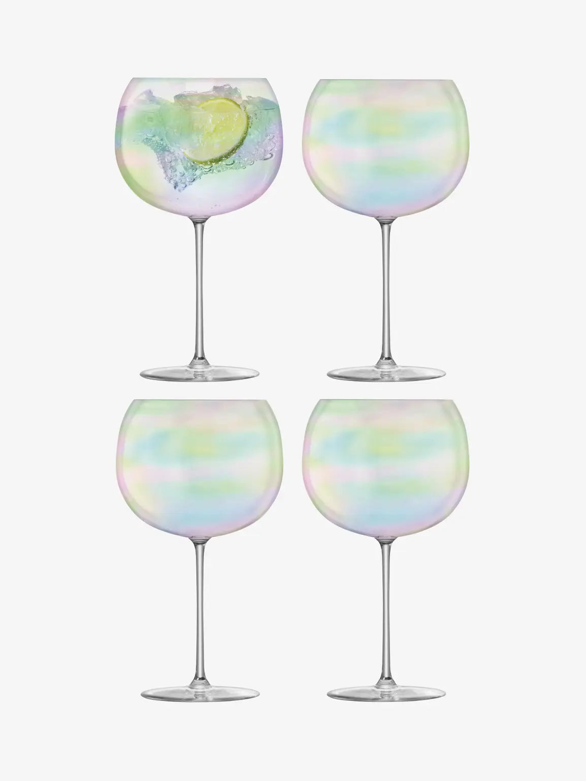 Bubble Balloon Glass 680ml Pearl x 4