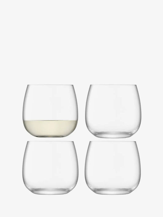 Borough Stemless Glass 370ml Clear x 4