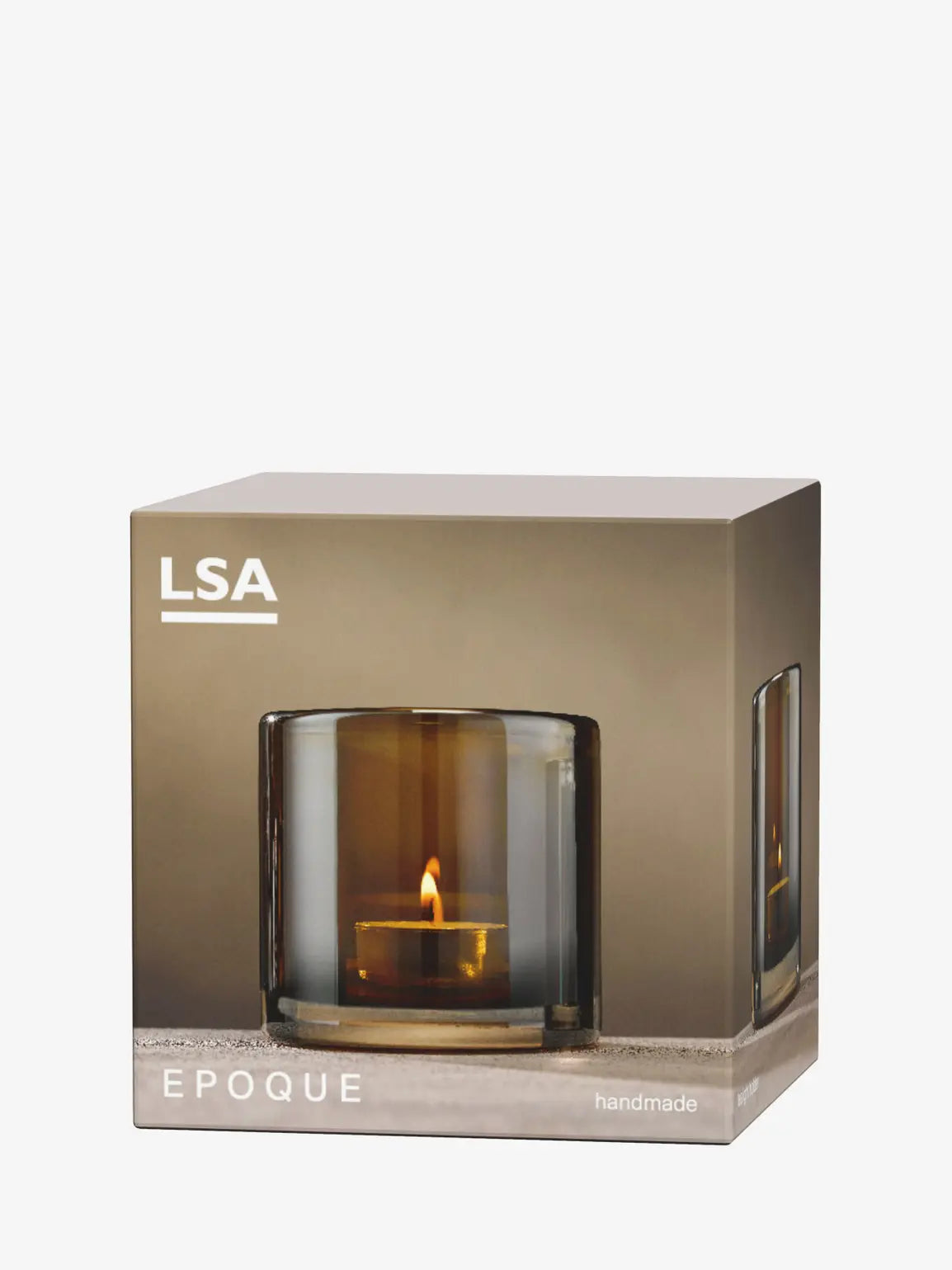 Epoque Tealight Holder H8.5cm Amber/Lustre