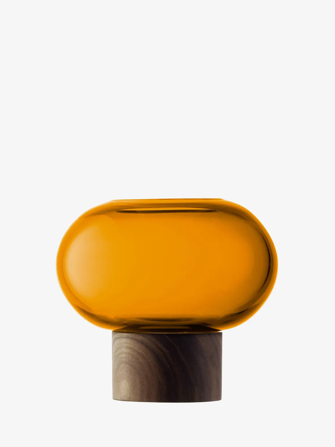 Oblate Vase H13.5cm/?15cm Amber/Walnut