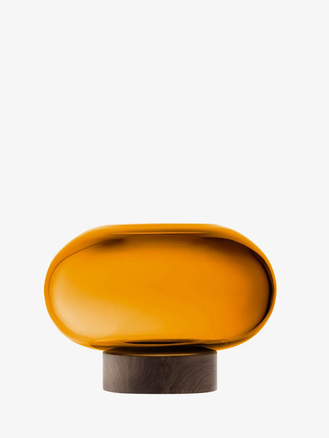 Oblate Vase/Lantern H19.5cm/?28cm Amber/Walnut
