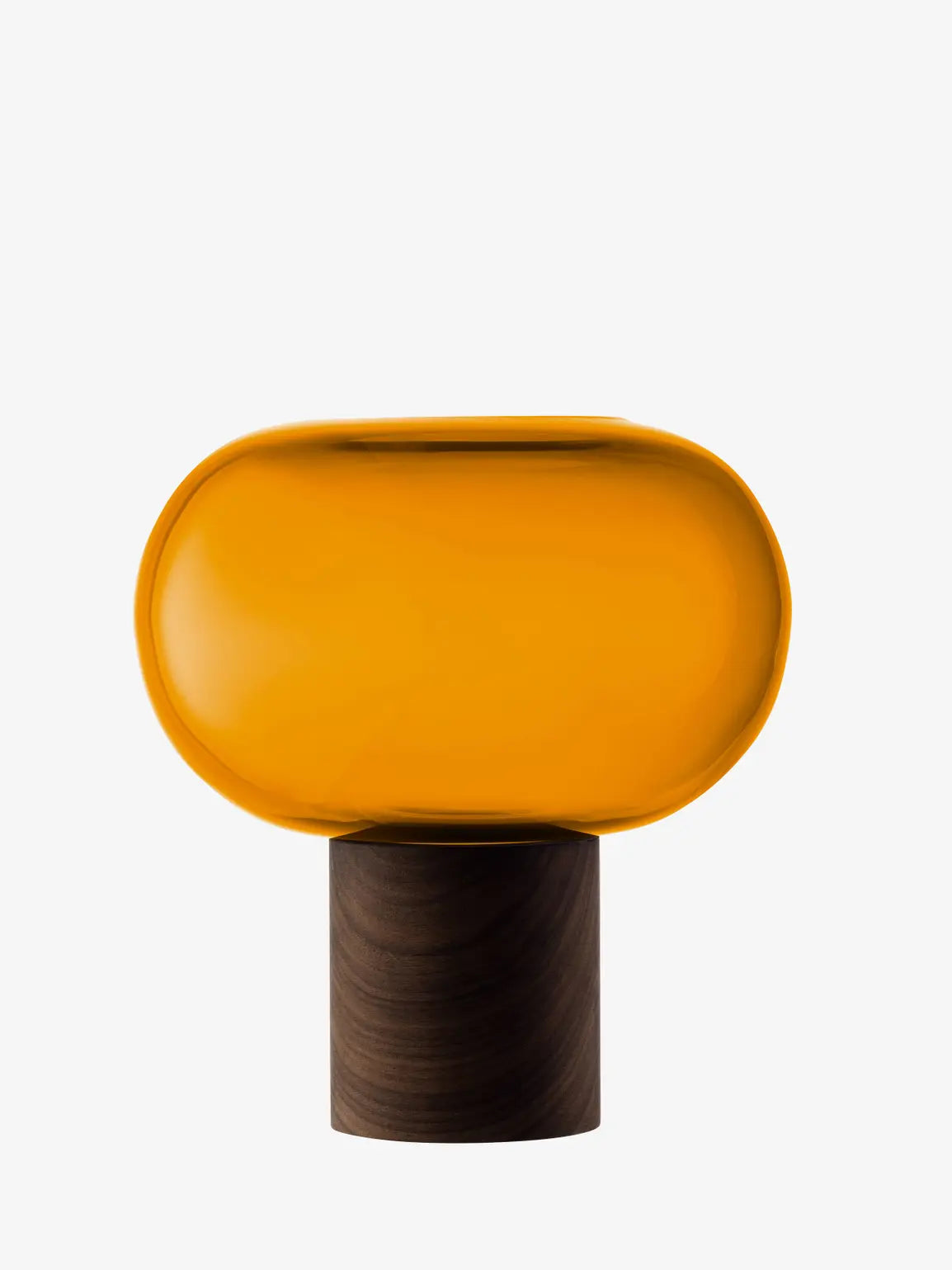 Oblate Vase H21.5cm/?19.5cm Amber/Walnut
