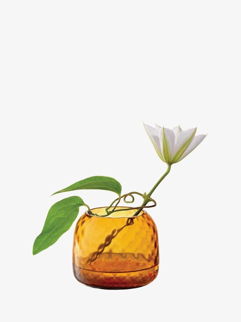 Dapple Tealight Holder/vase Amber