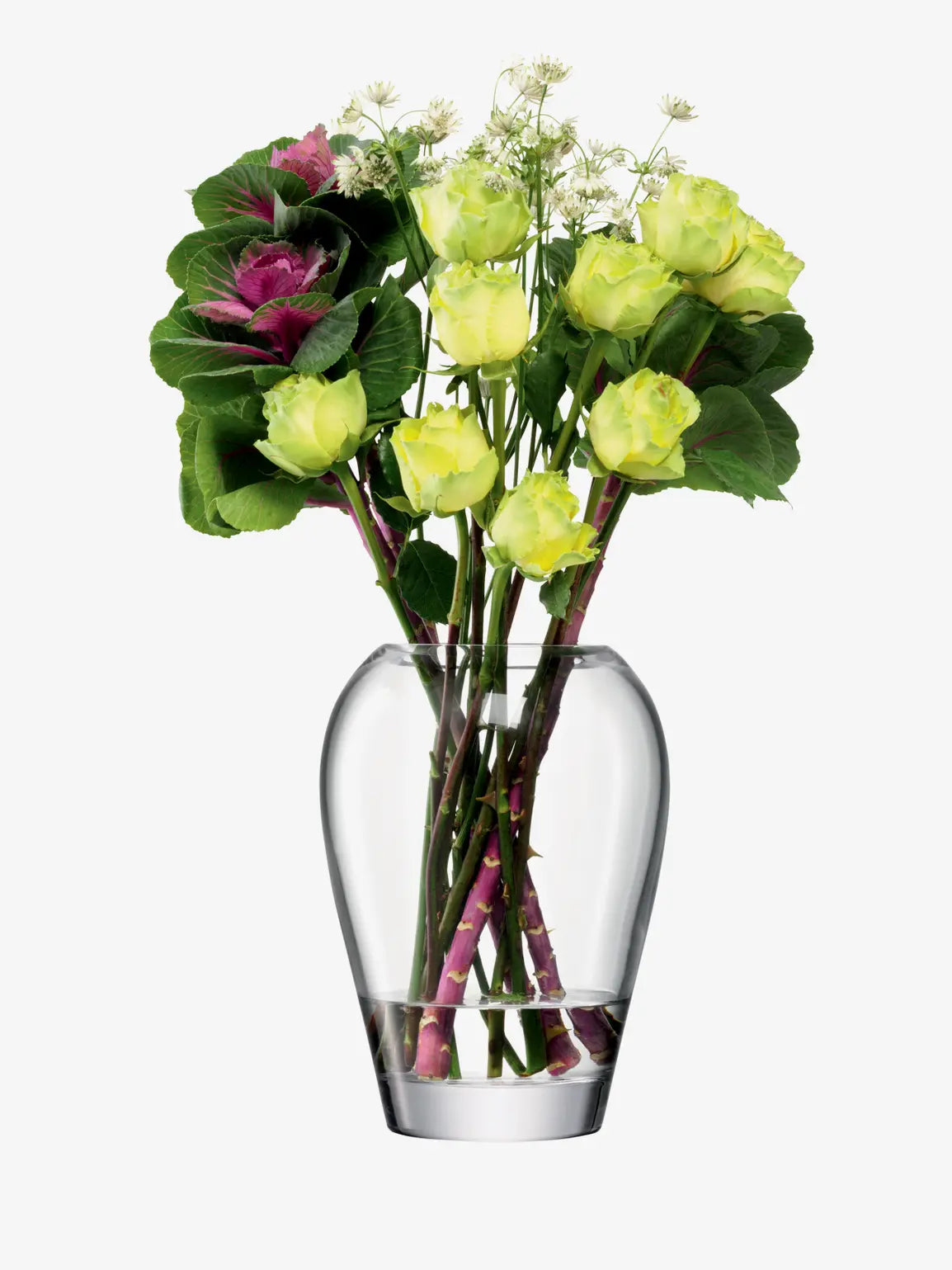Flower Garden Bouquet Vase H25cm Clear