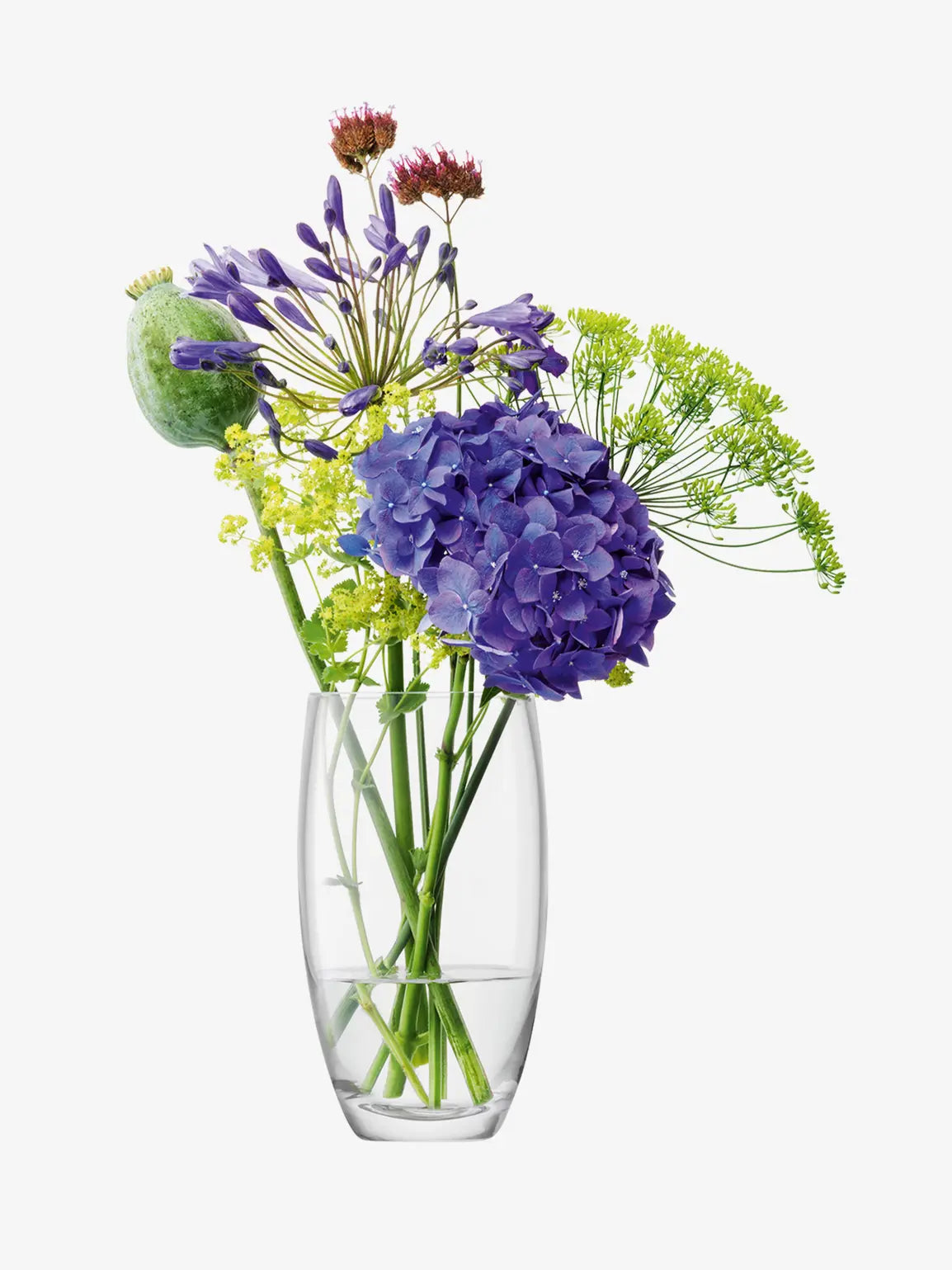 Flower Barrel Bouquet Vase H20cm Clear