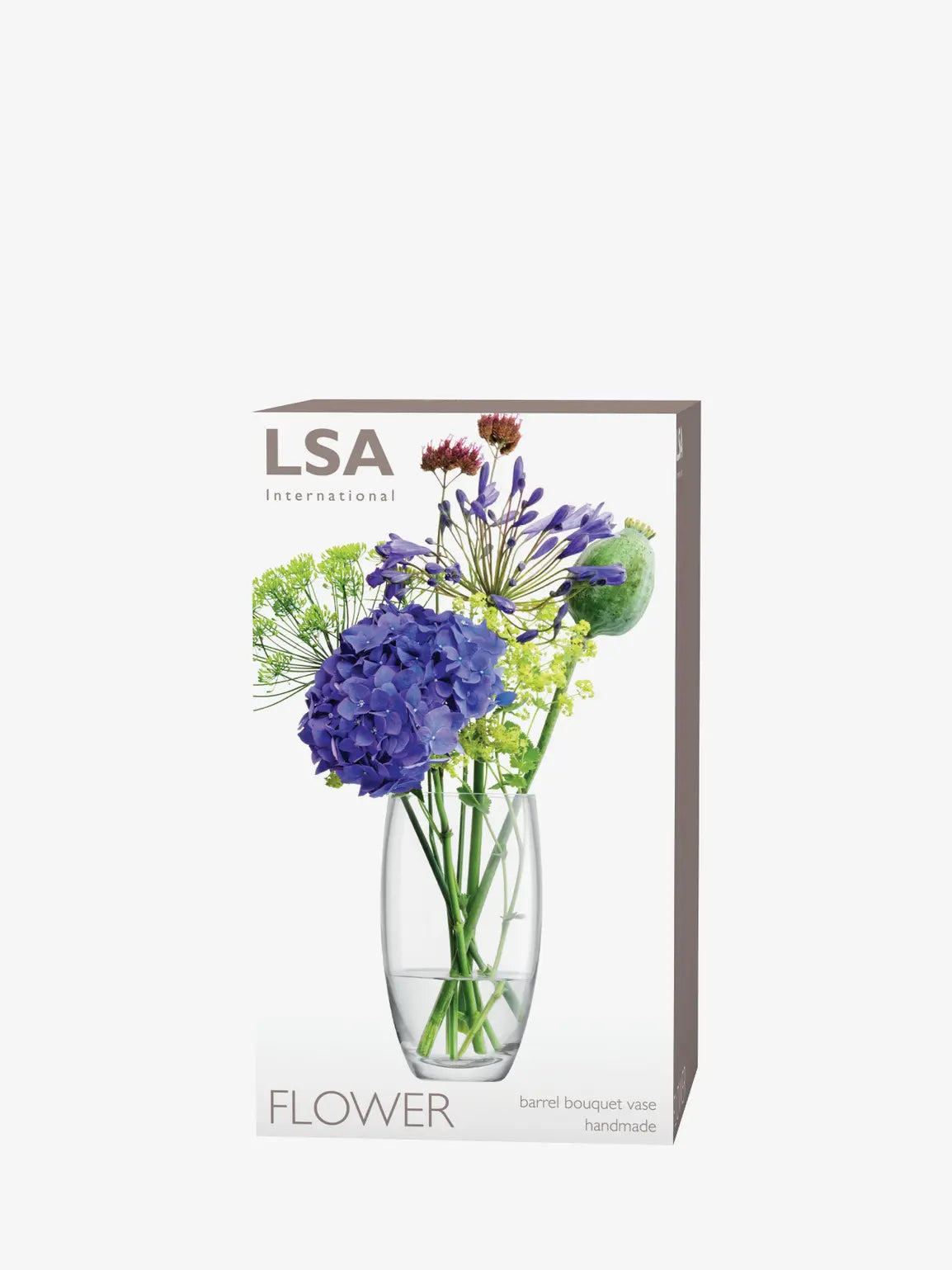 Flower Barrel Bouquet Vase H20cm Clear