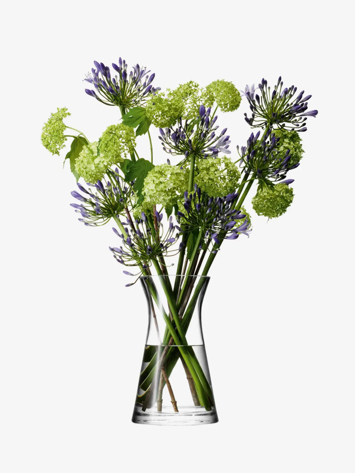 Flower Mixed Bouquet Vase H29cm Clear