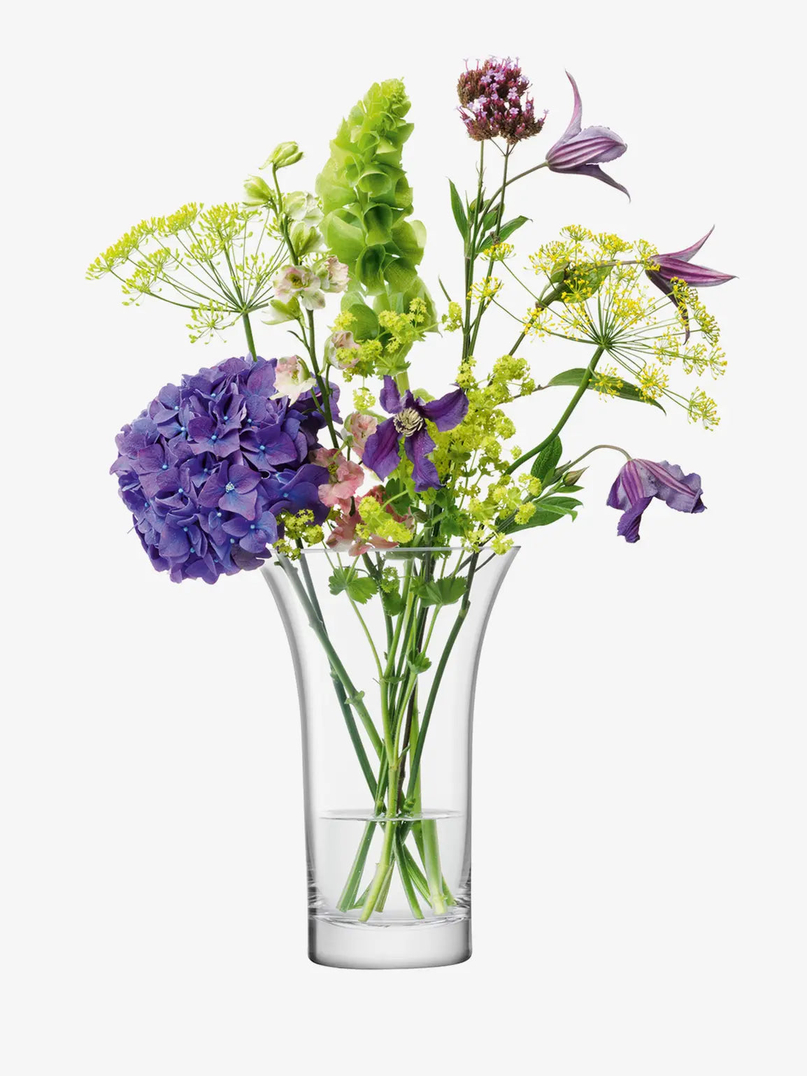 Flower Flared Bouquet Vase H22cm Clear